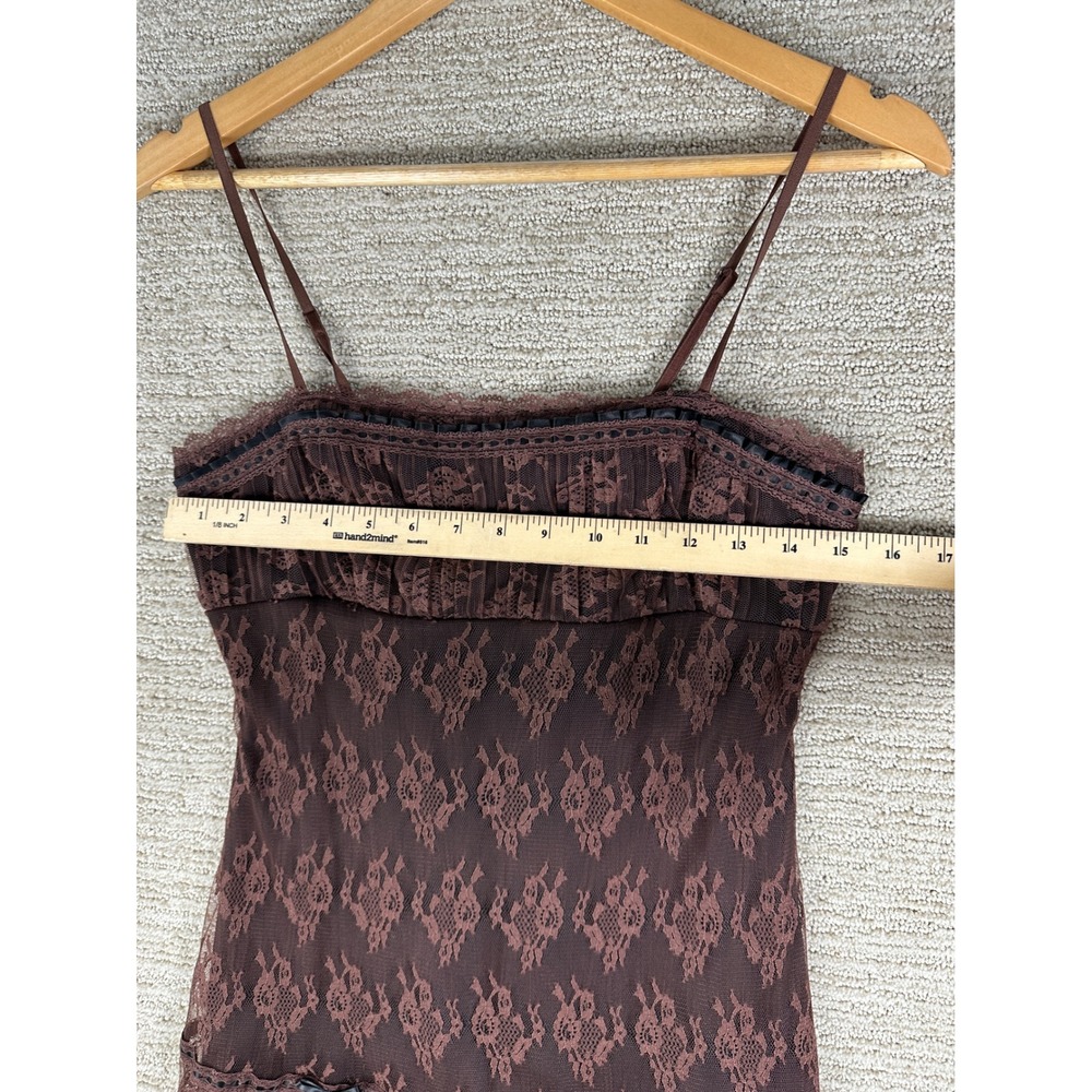 Kimchi Blue Brown Lace Mini Dress Coquette Bows Keyhole OB2163152 Womens Small - Picture 5 of 10